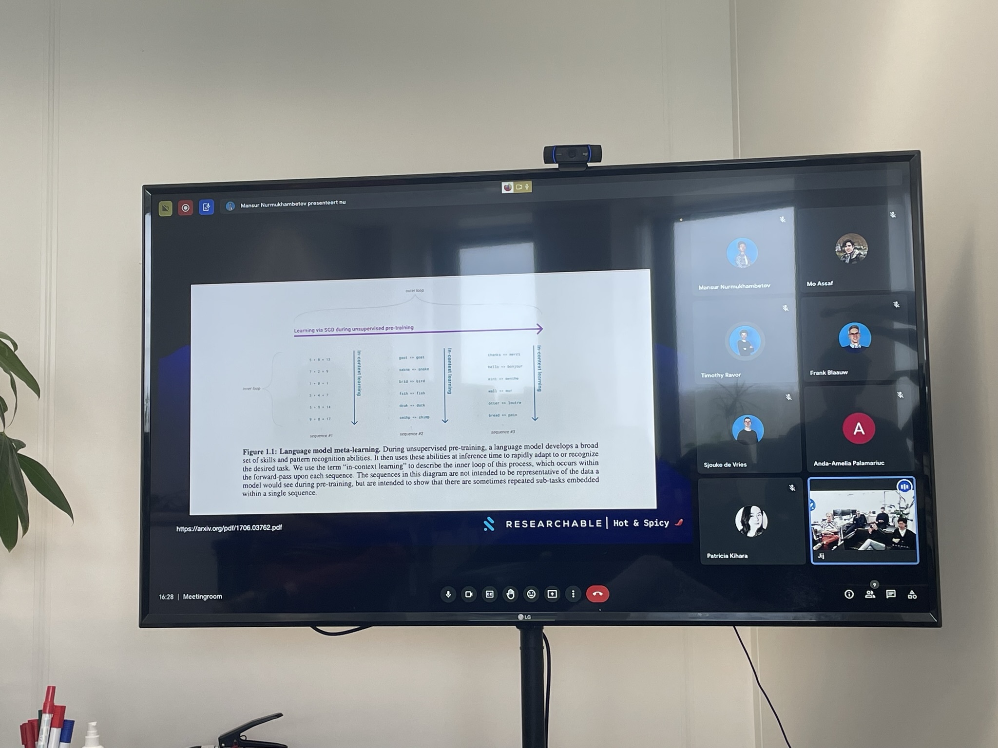 screen of the presentation